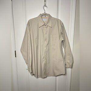 Paul Fredrick Dress Shirt Long Sleeve Button Down Striped Men's 16 1/2-34